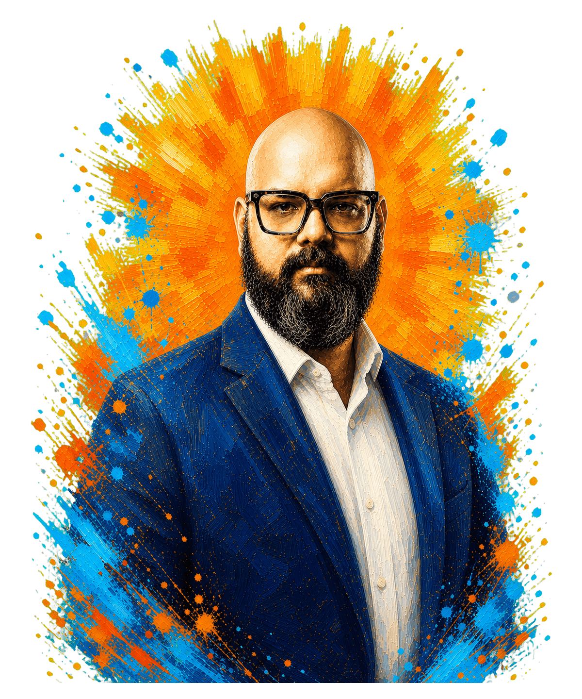 Stylized portrait illustration of PK Singh